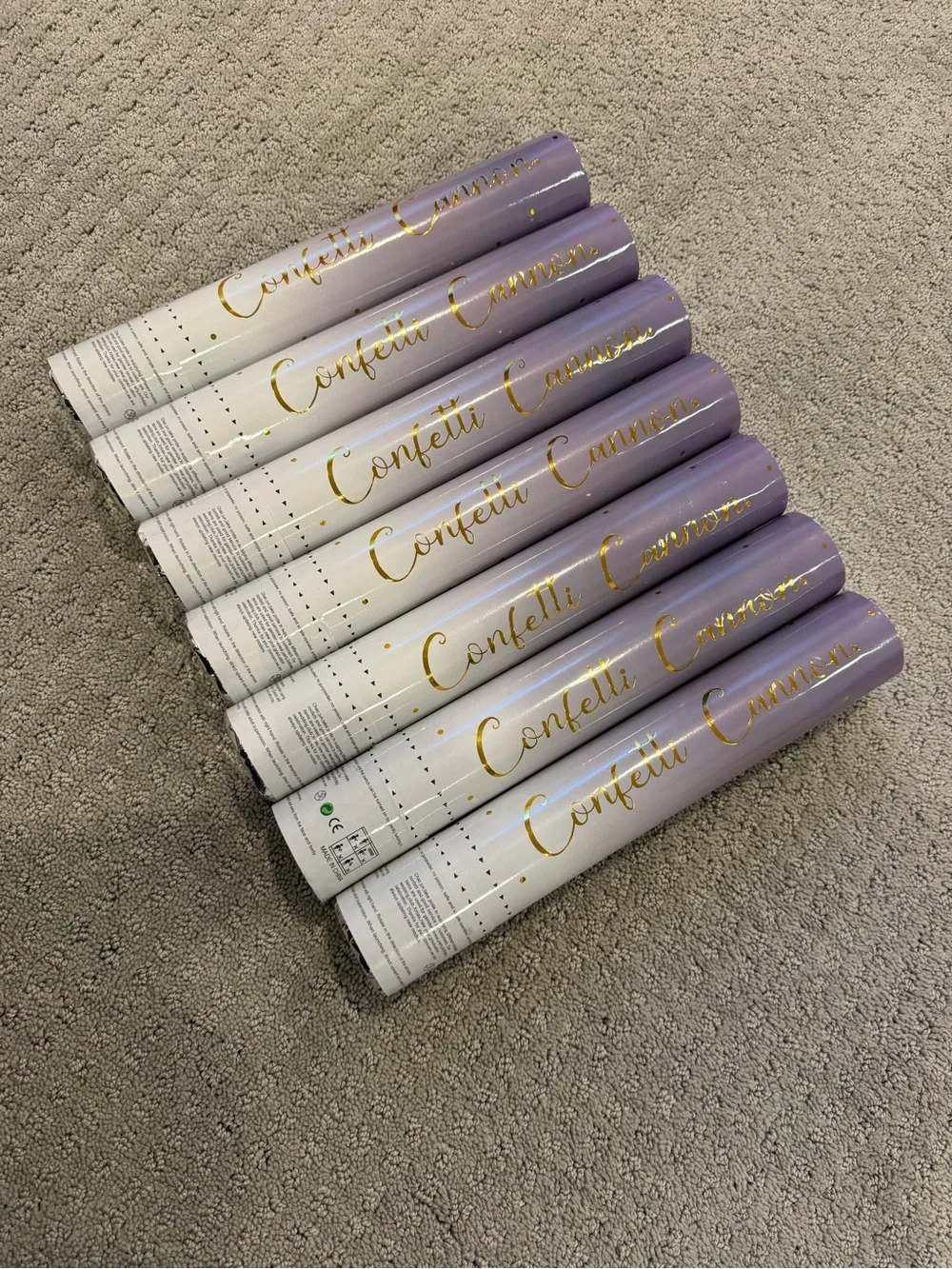 White Confetti Cannons - Set of 7
